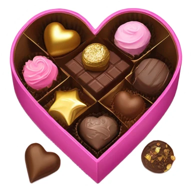 box of chocolates pink heart sticker
