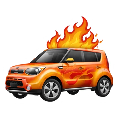 kia soul on fire sticker