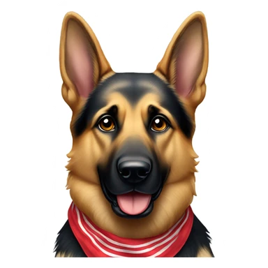German shepherd weighs 90 pounds wearing USA bandana  sticker