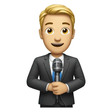 man news reporter with microphone sticker