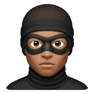 smug muscular african male black ski mask wearing guy with no top. wears a full ski mask with only eyes revealed sticker