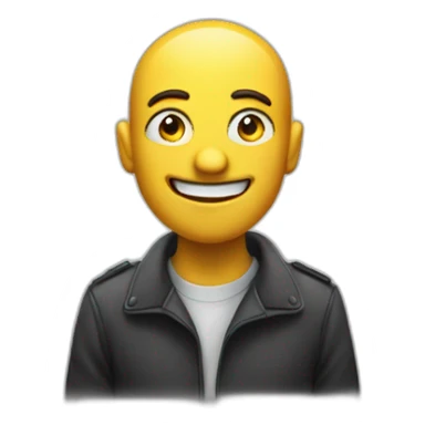 cunning fraudster smiles and looks away sticker