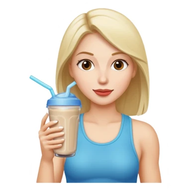 woman eating protein shake sticker