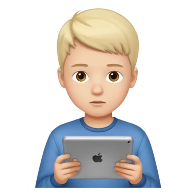 boy watching a tablet sticker