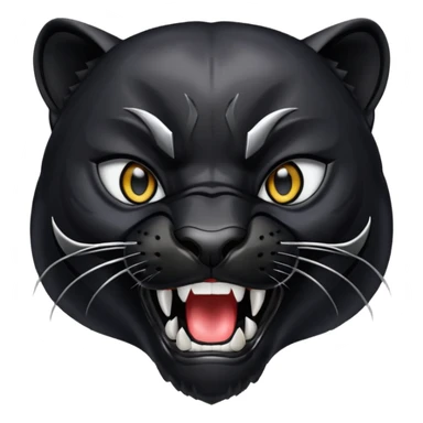 black panther head mouth wide open roaring sticker