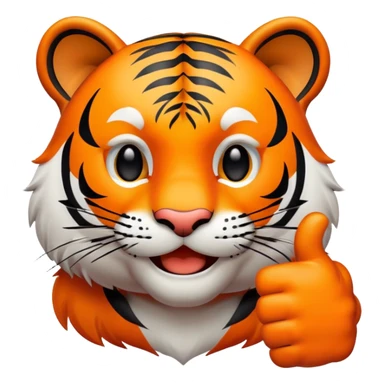 tiger face giving thumbs up for Twitch emote sticker