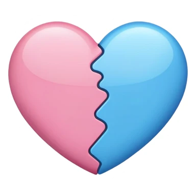 heart half pink half blue sticker