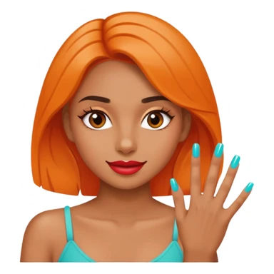 playful and bold girl with nailpolish sticker