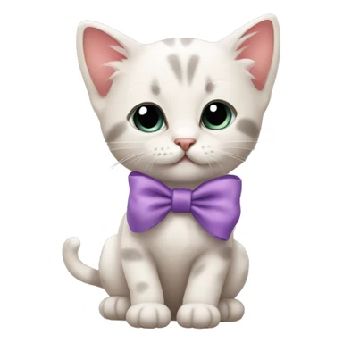 kitten with a bow sticker