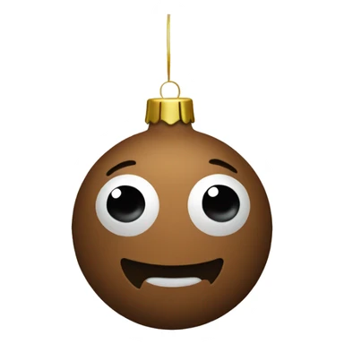 brown christmas ornaments on tree sticker