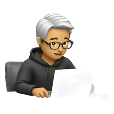 a person editing videos sticker