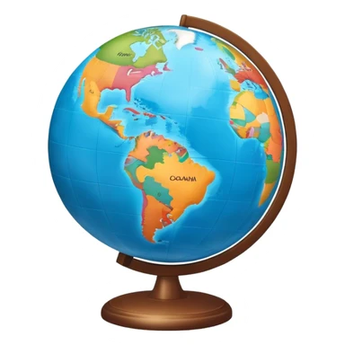 A world globe showing continents and oceans, focused on Americas sticker