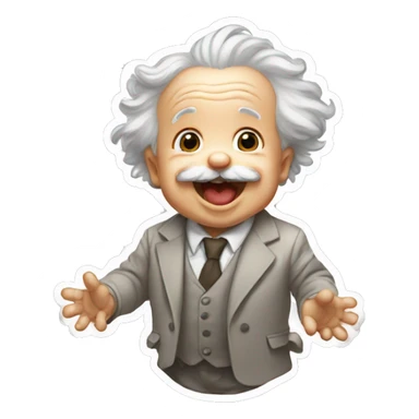 albert einstein happy baby sticker sticker