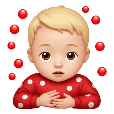 bebe com bolinhas vermelhas pequenas pelo corpo de tamanhos variados, menores e mais espalhads sticker