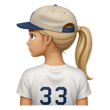 New york yankees hat tan skin girl hair back sticker