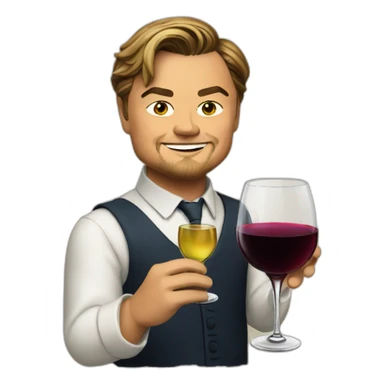 Leonardo DiCaprio with wine glass  sticker