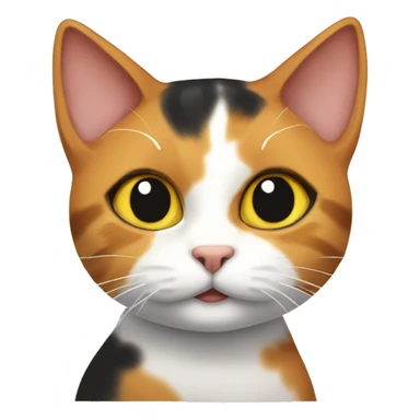 Calico cat with a sign that says good morning sticker