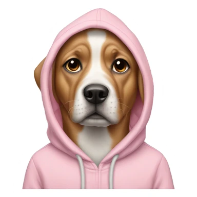 Dog wearing pastel pink hoodie sticker