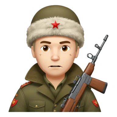 crazy russian soldier man with ushanka and ak 47 sticker