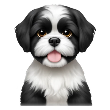 Black and white Shih Tzu puppy  sticker