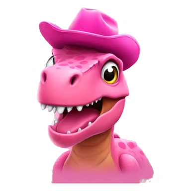 dinosaur wearing a pink tootoo and pink cowboy hat  sticker