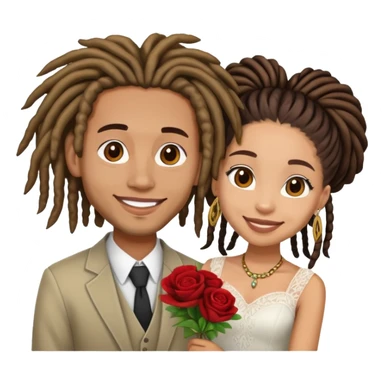 Lightskin with dreads marrying brownskin pretty girl sticker