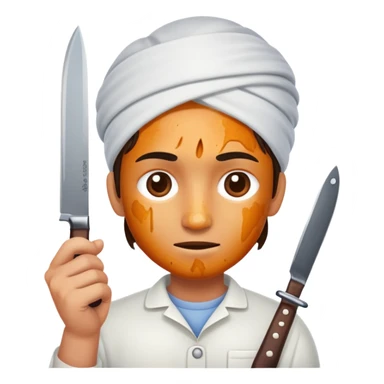 hyperpigmentation holding a knife sticker