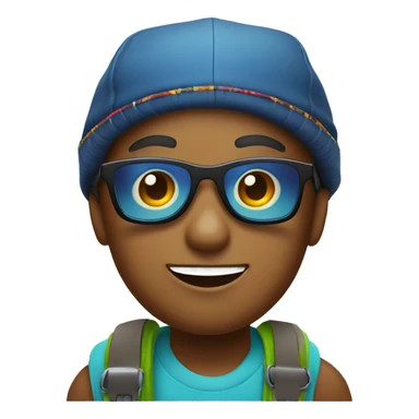 happy boy in stylish accessories sticker