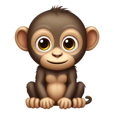 cute baby monkey with a bow on the side sticker