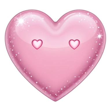 light pink heart with sparkles, glossy look sticker