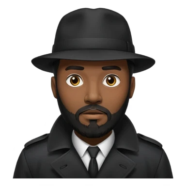black bearded man in black in black trenchcoat  sticker