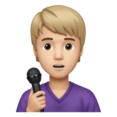 justin bieber with microphone sticker