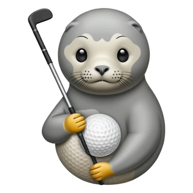 Seal golfing sticker