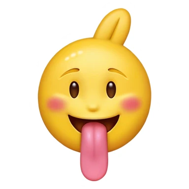 sticking tongue out with peace sign yellow emoji face sticker