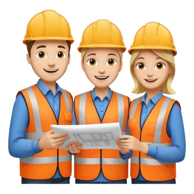 group of railway engineers behing a table sticker