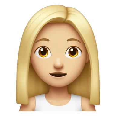 The girl with the straight blond hair was embarrassed. sticker