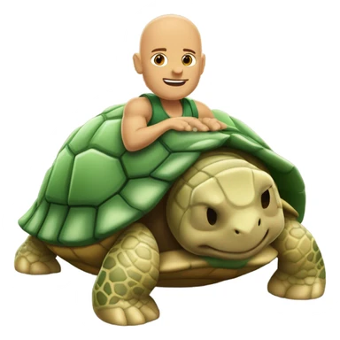 bald headed man on turtle body  sticker