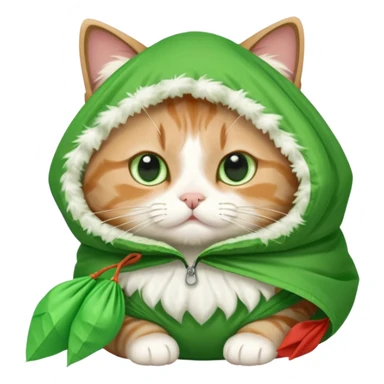 runny nose cat with green parachute sticker