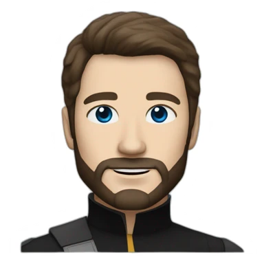 Startrek Handsome white man from Star Trek with Blue eyes and short brown hair and black beard startrek sticker