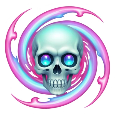 Glowing Soul Portal, in the style of your bleeding skull art. sticker