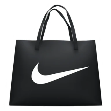 Black shopping bag with big Nike logo sticker