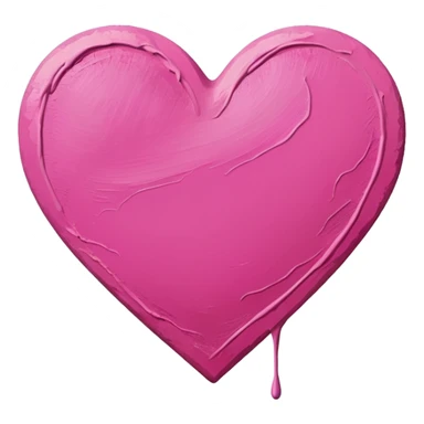 pink heart on canvas paint  sticker