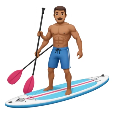 Muscular Paddle boarding Mexican man sticker