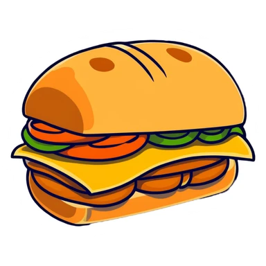 ciabatta sandwich with chicken sticker