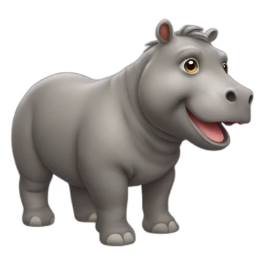 Chat sur  hippopotame sticker