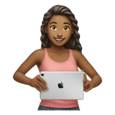 Happy Girl scrolling iphone sticker