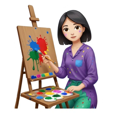 cozy art studio sticker