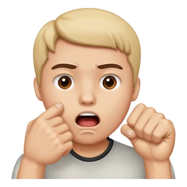 A person that is shocked/ suprised and has their hand in a fist over their mouth sticker