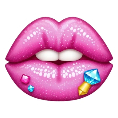 glitter pink kiss  sticker