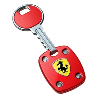 red Ferrari key with a black background sticker